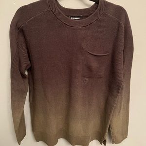 Express Medium Green Ombré Sweater